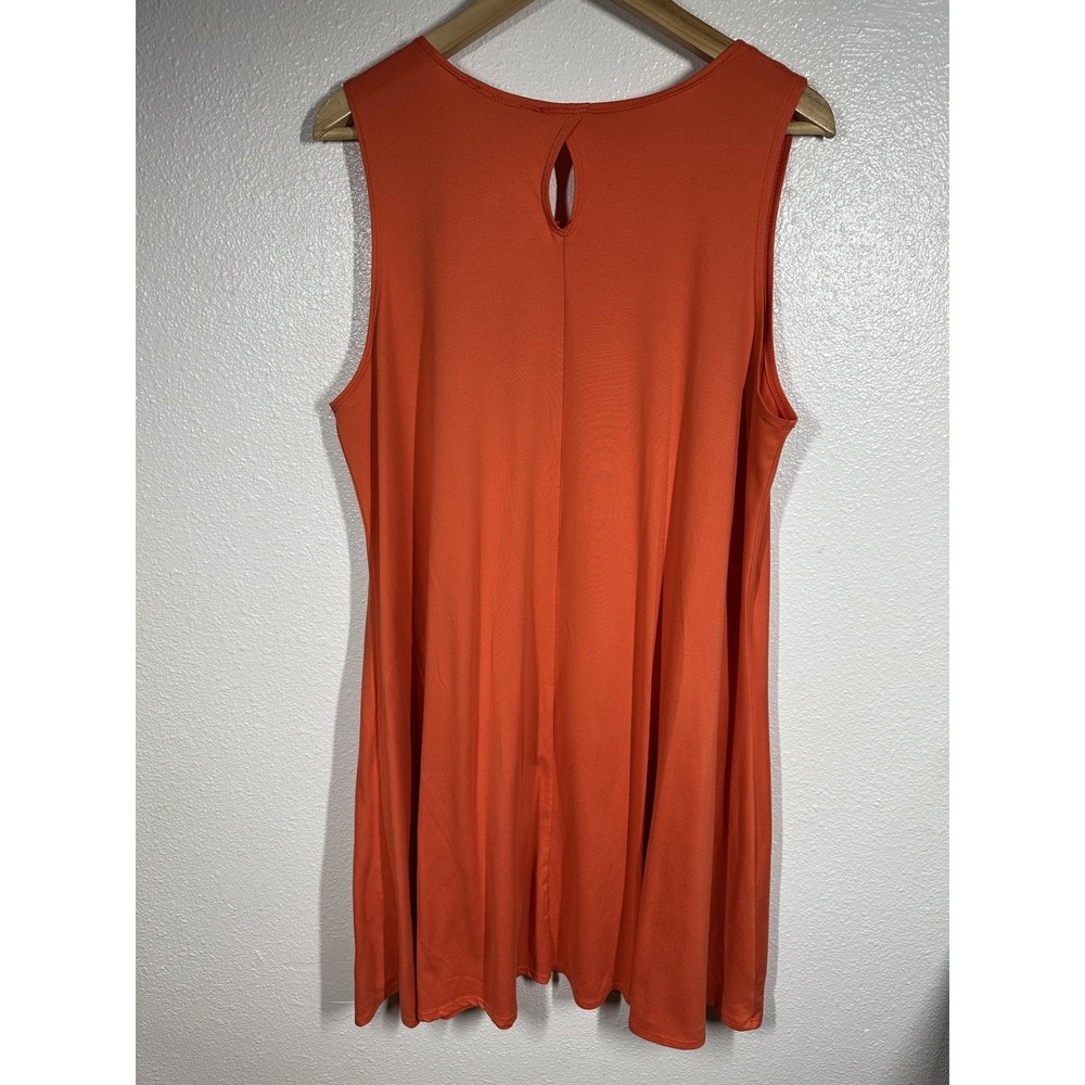 Harlow & Rose Dress Womens Large Orange Sleeveless A-Line Swing Keyhole Back - Picture 2 of 6